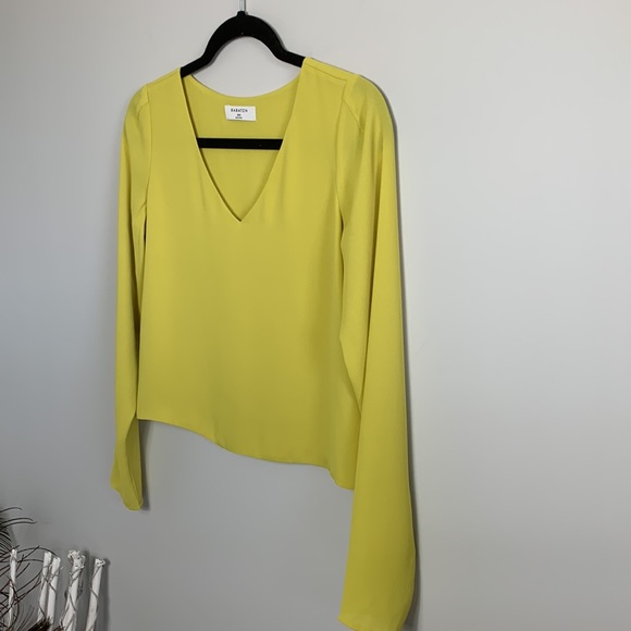 Aritzia Babaton Blouse Murphy Long Sleeve Yellow - Picture 5 of 9